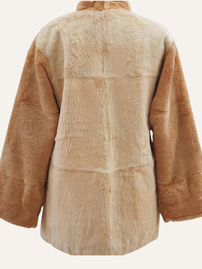 Genuine Dual-Color Fur Coat