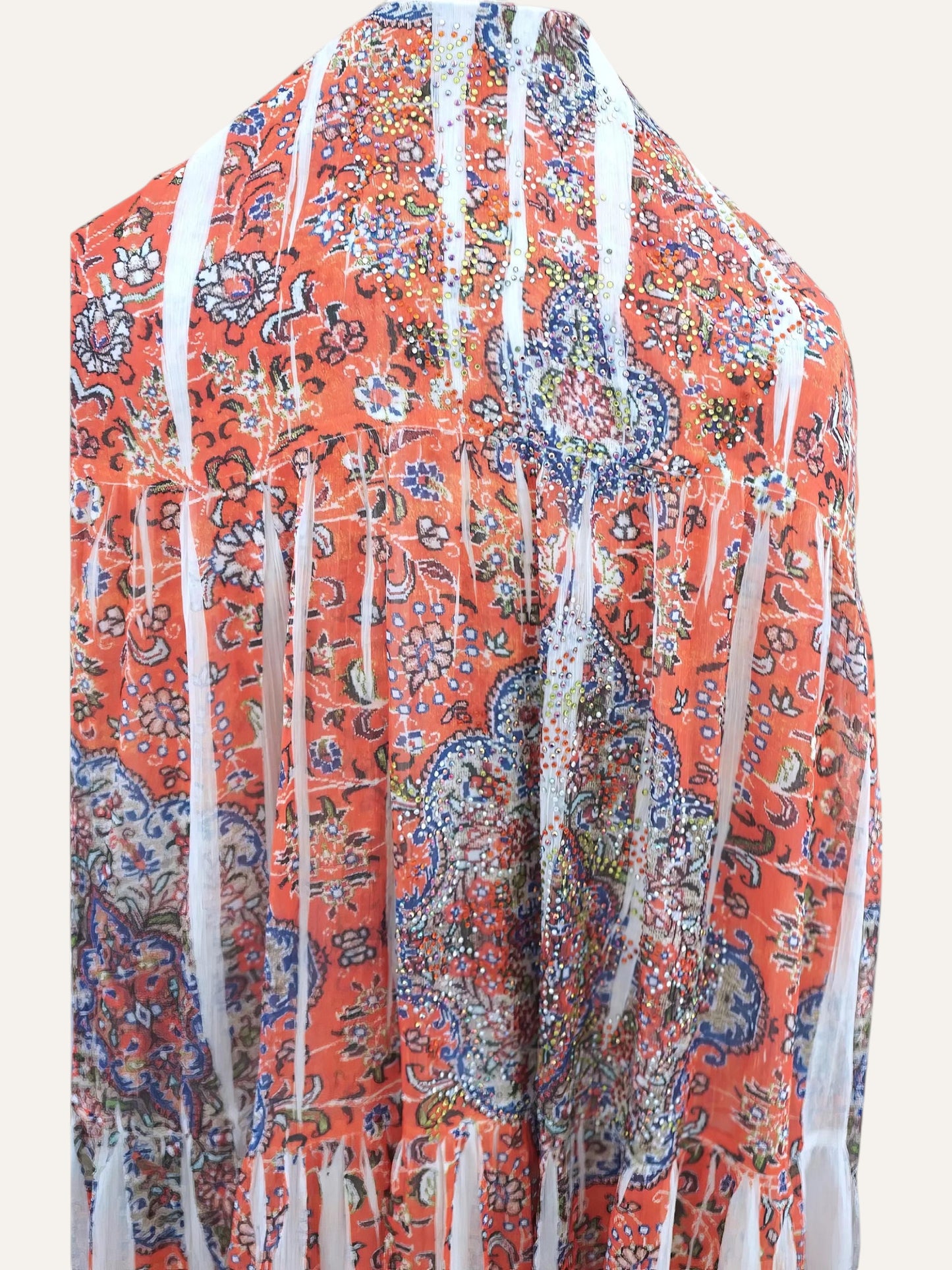 Paisley Print Tiered Maxi Dress