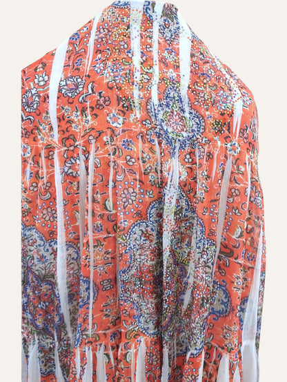 Paisley Print Tiered Maxi Dress