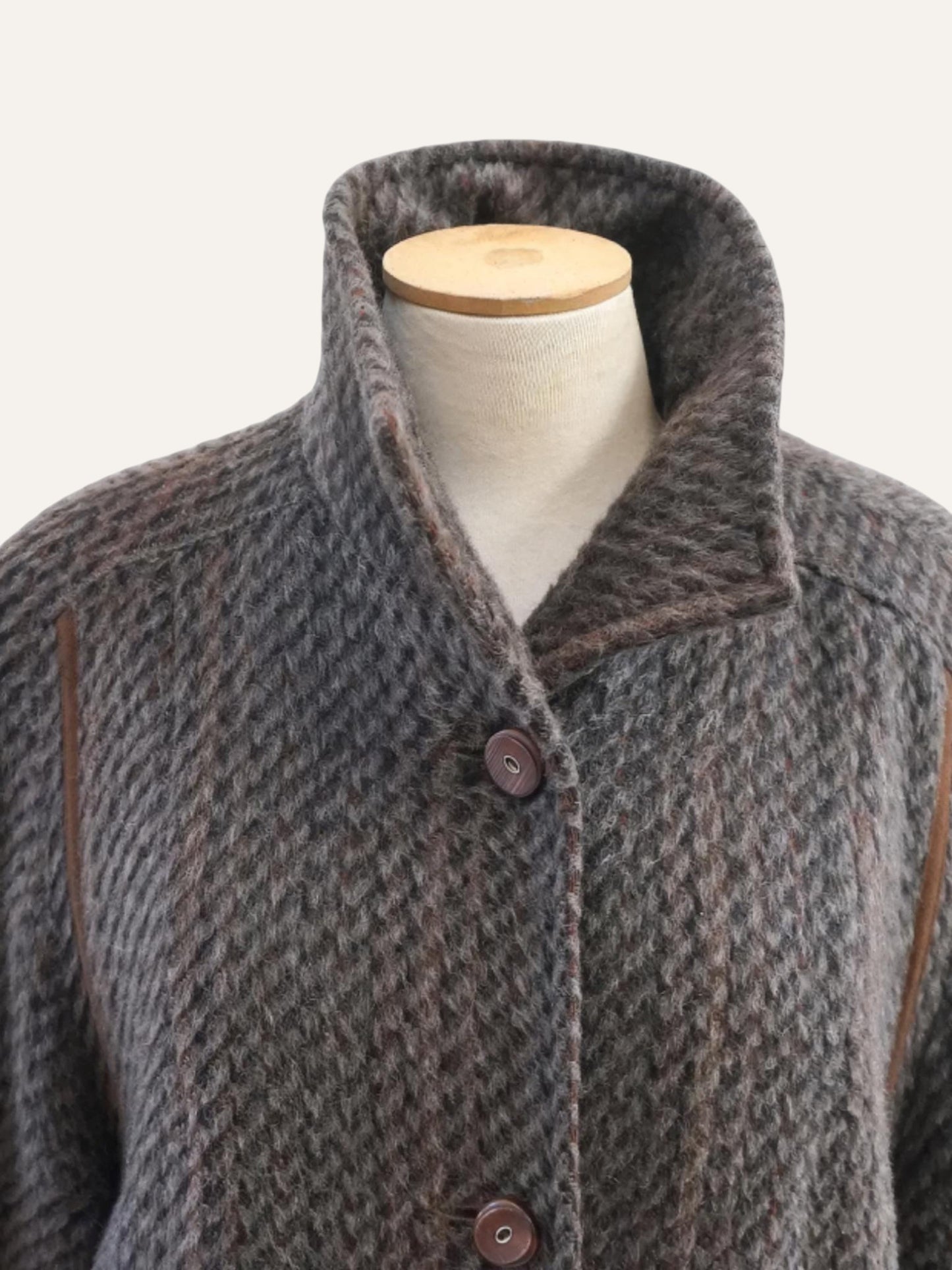 Llama Wool Basket-Weave Coat