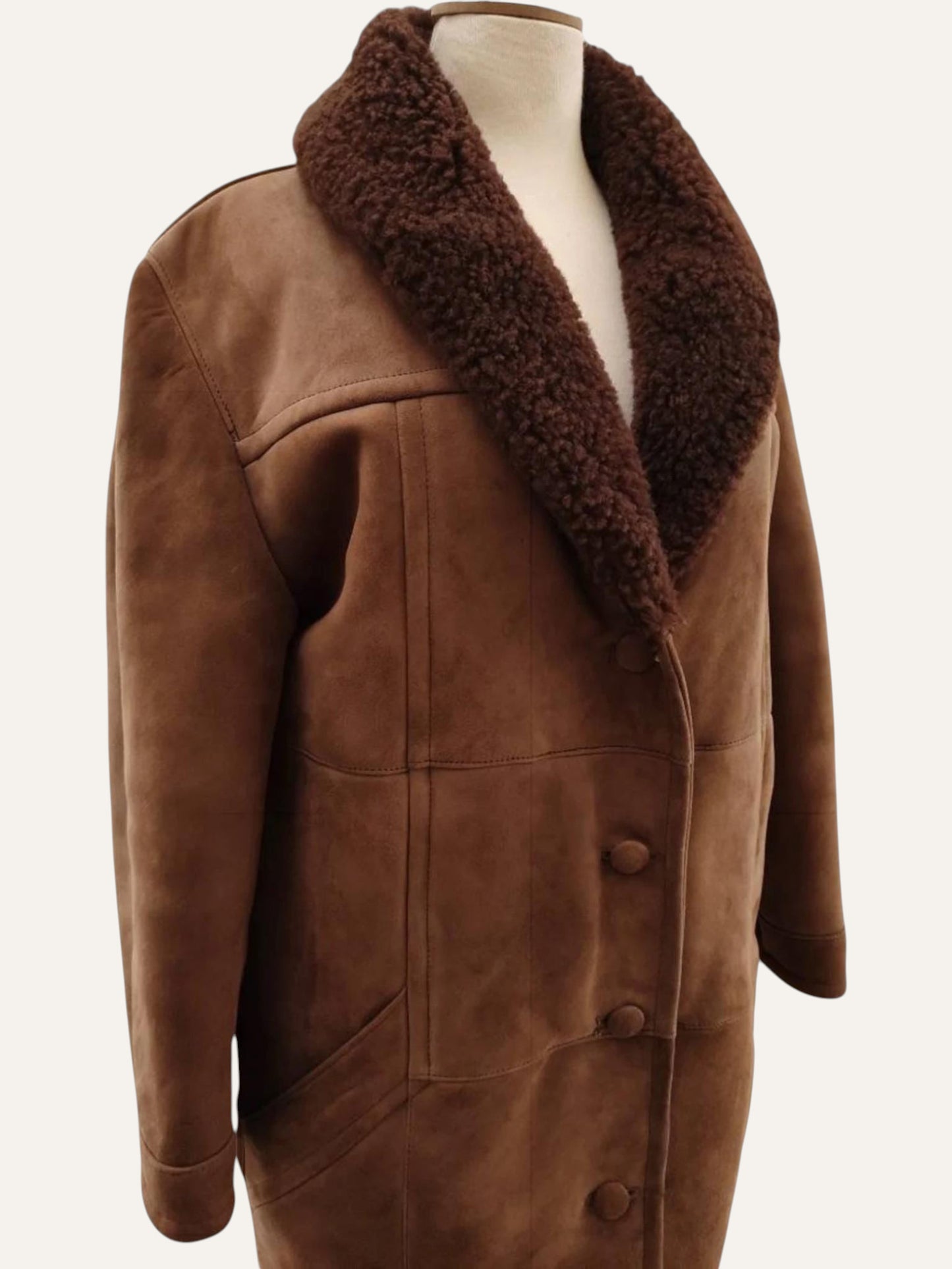 Vintage Chocolate Sheepskin Coat