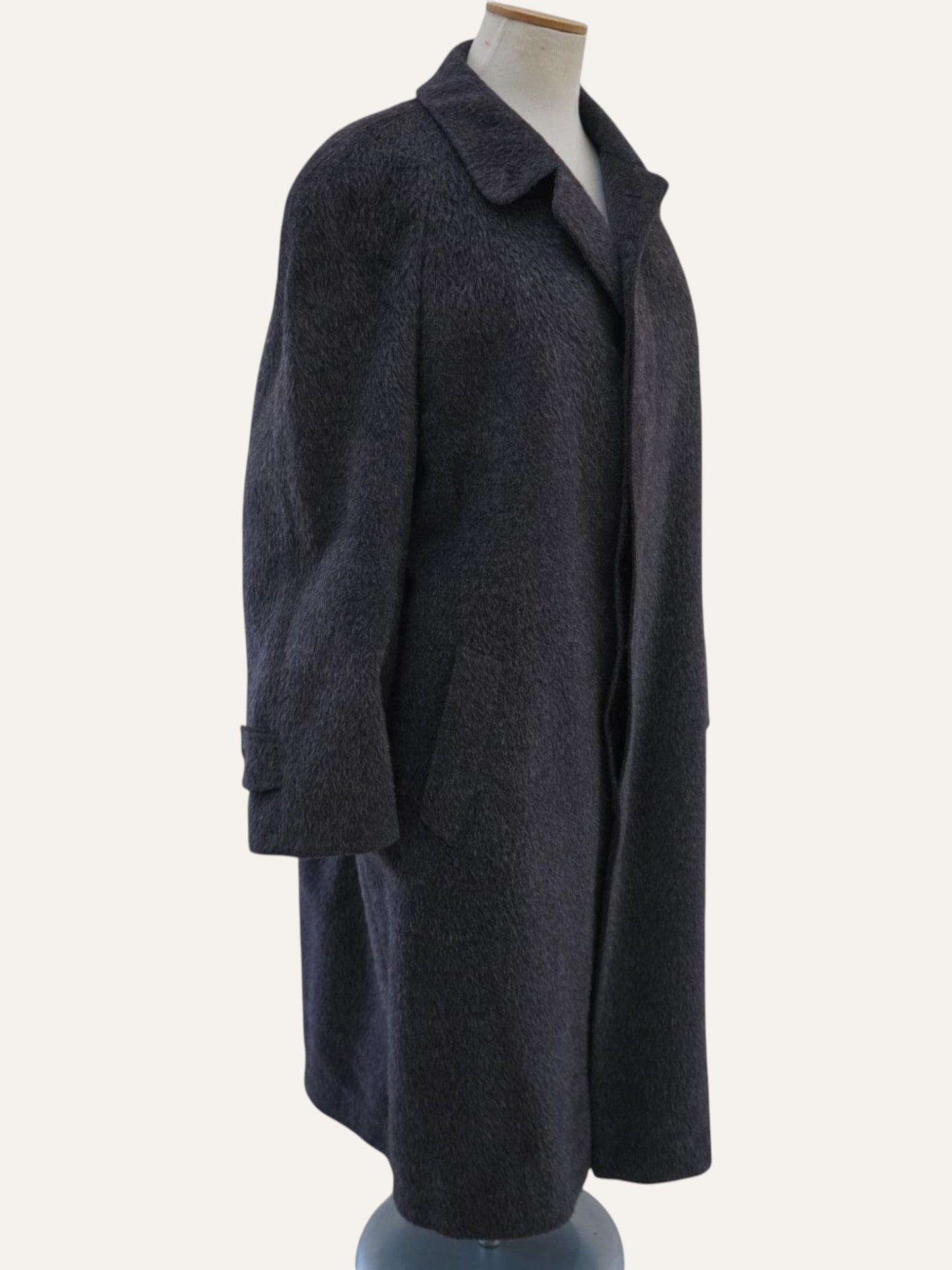 Vintage 90s alpaca wool coat, single-breasted
