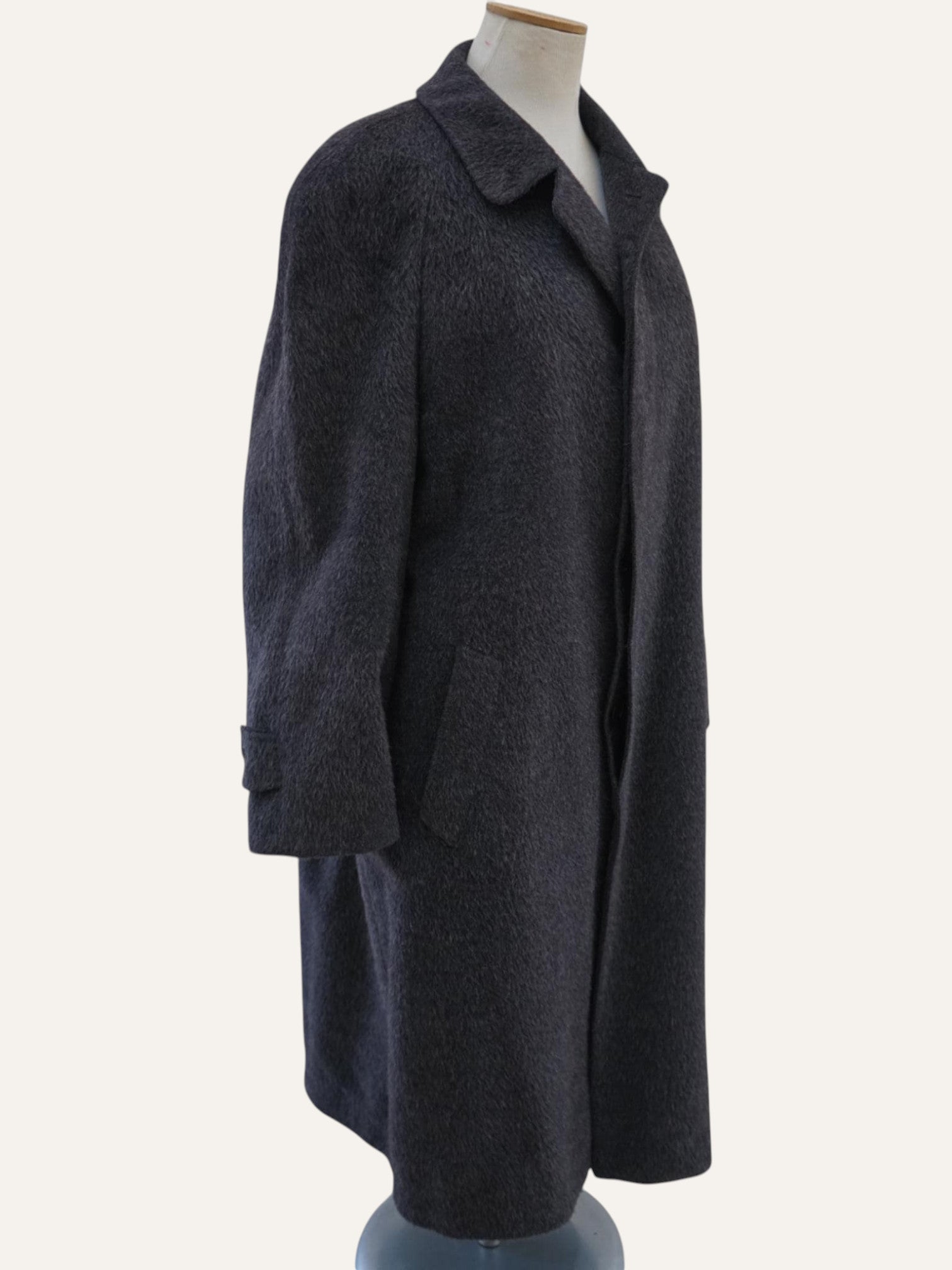 Vintage 90s alpaca wool coat, single-breasted
