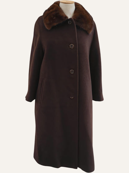 Dark Chocolate Pure Wool Long Coat