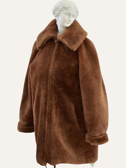 RUFFO Sheep Fur Zip-Up Coat