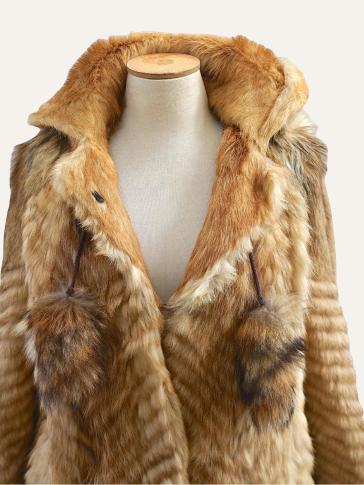 Giorgio Mobiani Chevron-Cut Fox Fur Coat