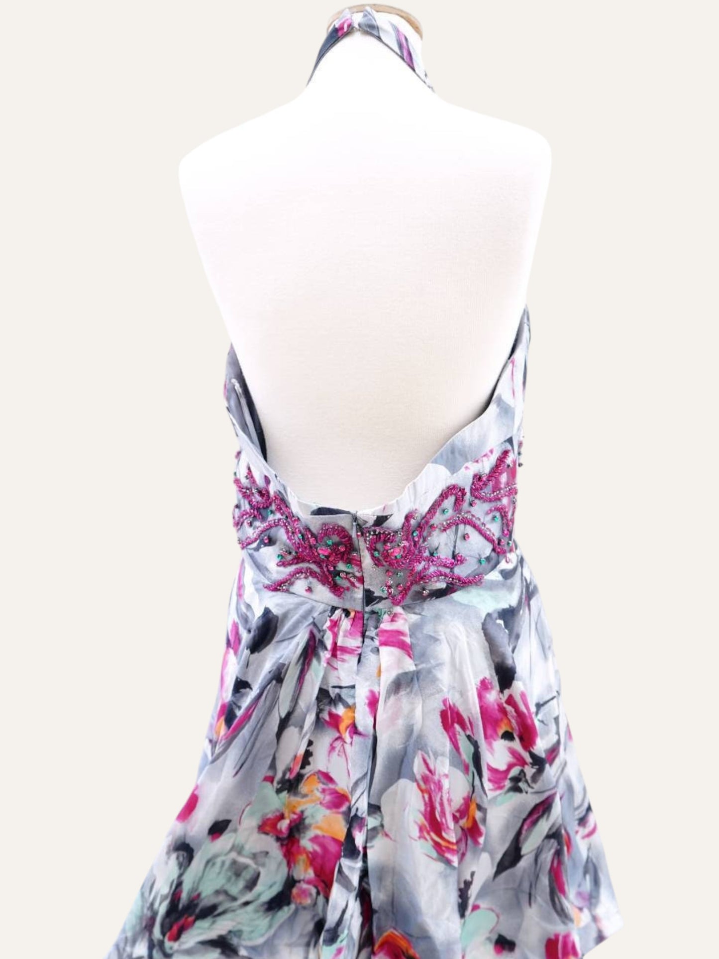 Vintage Floral Boho Silk Dress