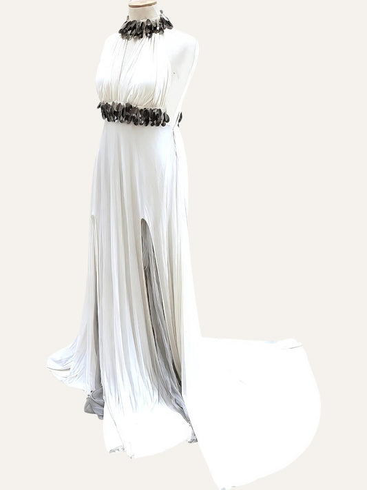 Grecian Draped Maxi Dress