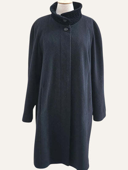 Vintage Charcoal Cashmere & Wool Coat