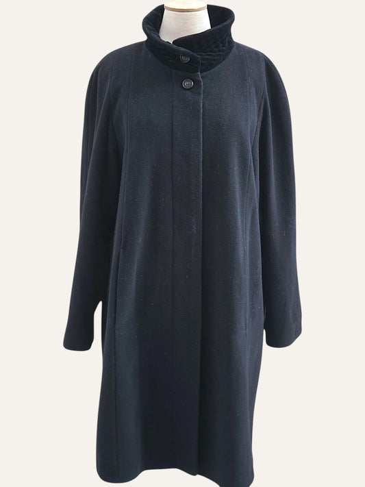 Vintage Charcoal Cashmere & Wool Coat