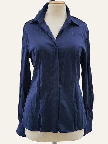 Marella La Camiceria Satin Shirt in Navy
