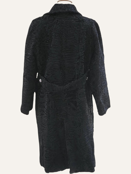 Swakara Fur Double Breasted Coat