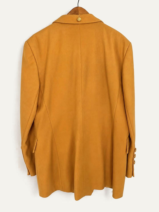 Back of the Laurèl mustard wool blazer