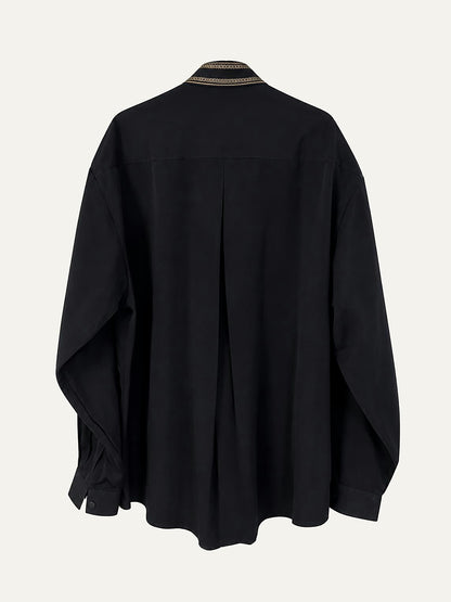 Back of the Versace Signature black tunic shirt